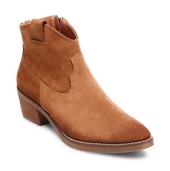 Steve Madden Shoes - Steve Madden Ollie Camel Genuine Suede Bootie Size 7 Tan Brown Beige Cowgirl